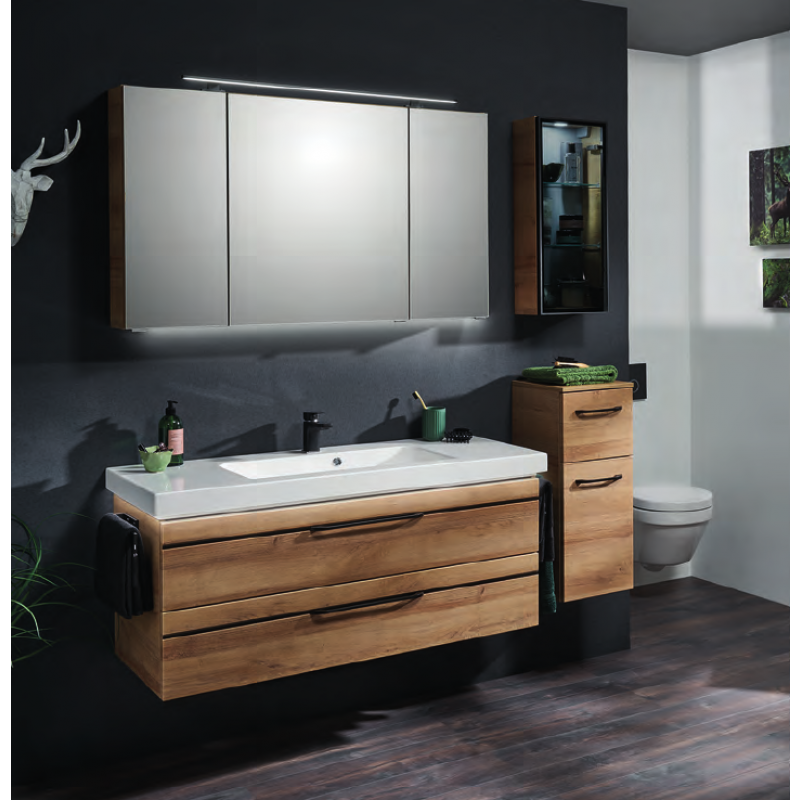 Badmöbel | Badmöbel-Set 120cm Unterschrank, Spiegelschrank Waschtisch, -Markenshop