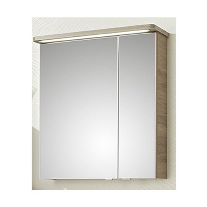 Pelipal Balto Spiegelschrank mit LED-Streifen im Kranz, 70 cm, Steckdose  außen