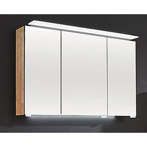 Puris Protection1 Spiegelschrank inkl. Griffblöcke mit LED-Beleuchtung, 100 cm