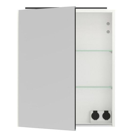 Nobilia Schnell-Lieferprogramm Spiegelschrank mit LED Aufsatzleuchte, Eiche Sierra, 60 cm