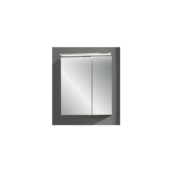 Marlin 3090cosmo Spiegelschrank mit LED-Aufsatzleuchte, kl.Spiegel rechts, Lichtfarbe 6000 Kelvin, 60 cm