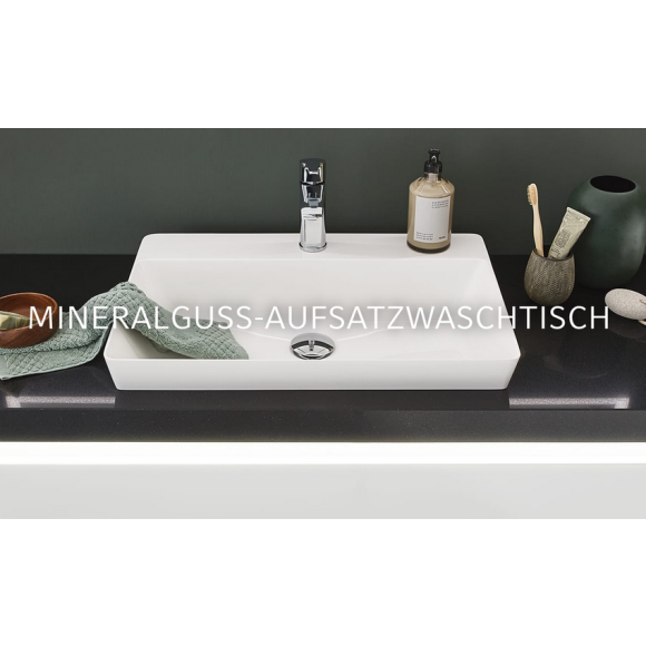 Puris neutrale Artikel Mineralguss-Aufsatzwaschtisch, weiß, 49 cm