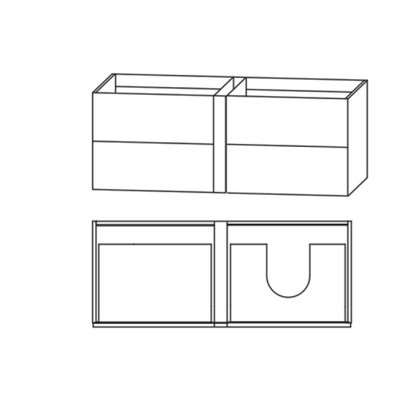 Puris Modern Life Waschtischunterschrank für Einzelwaschtisch-Lösung, Ablage links, Push to open, 126 cm