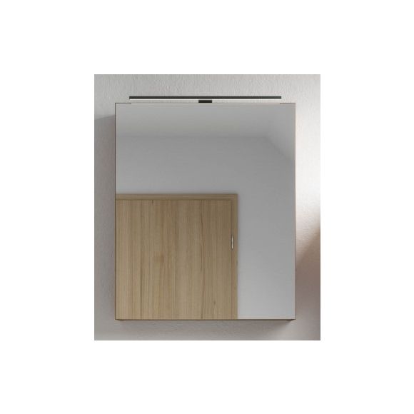 Nobilia Schnell-Lieferprogramm Spiegelschrank mit LED Aufsatzleuchte, Alpinweiß supermatt,  60 cm