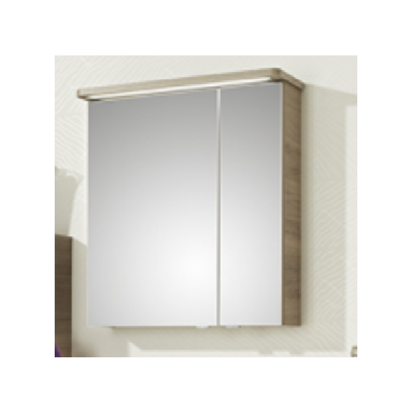 Pelipal Balto Spiegelschrank mit LED-Streifen im Kranz, 70 cm, Steckdose innen