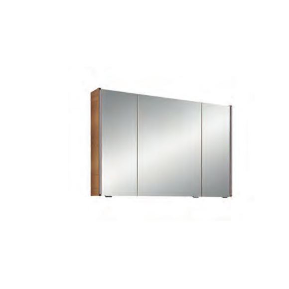 Pelipal Neutrale Spiegelschränke Spiegelschrank, 3 Drehtüren, mit LED-Profil schwarz matt, 103 cm