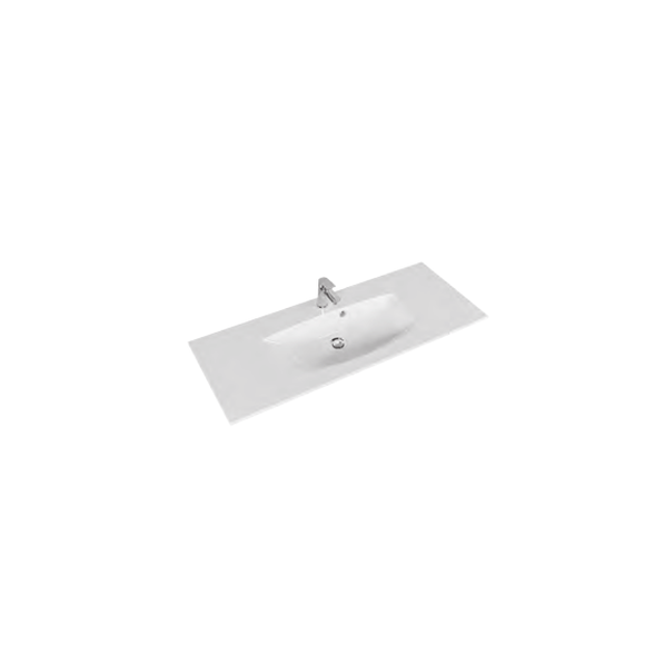 Pelipal Serie 6025 Mineralmarmor-Waschtisch, Weiß, 117 cm