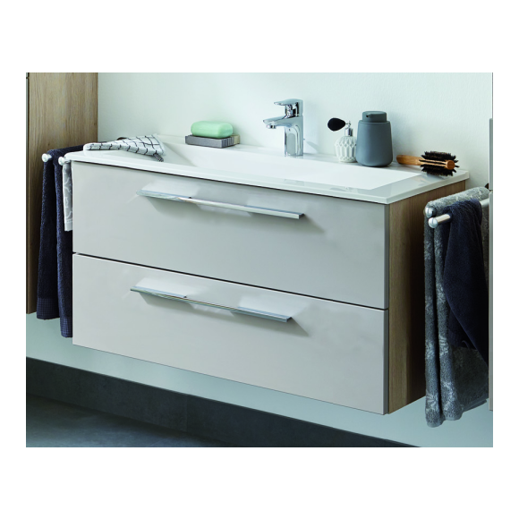 Puris Fine line Waschtischunterschrank für STONEPLUS-Waschtisch, 2 Auszüge, 90 cm