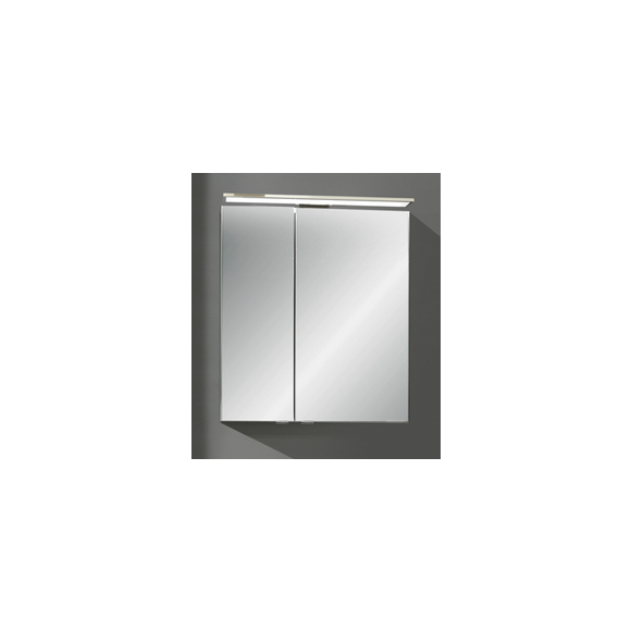 Marlin 3090cosmo Spiegelschrank mit LED-Aufsatzleuchte, kl. Spiegel links, Lichtfarbe 6000 Kelvin, 60 cm