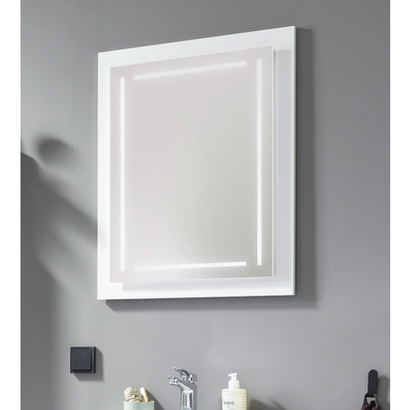 Puris c!mano Flächenspiegel mit Touch LED-Dimmer, 60 cm