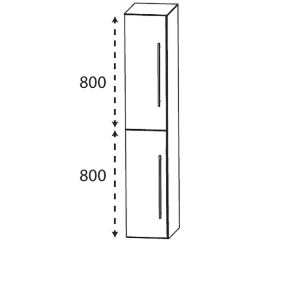 Puris Kao line Hochschrank mit 2 Türen, 40 cm