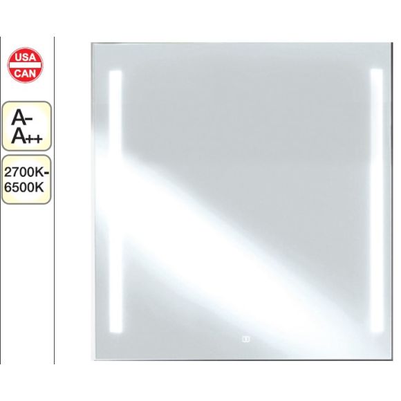 Nobilia LINE-N Spiegel mit vertikalen LED-Lichtfenstern, 60 cm