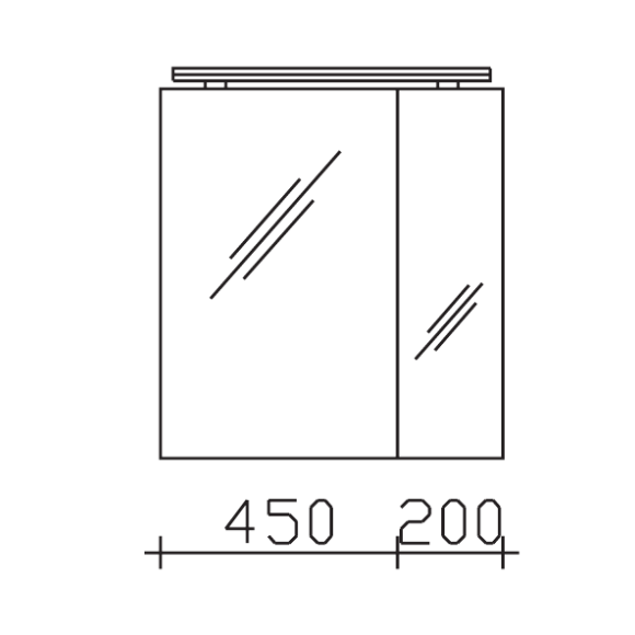 Pelipal Serie 6025 Spiegelschrank inkl. LED-Aufsatzleuchte, 65 cm