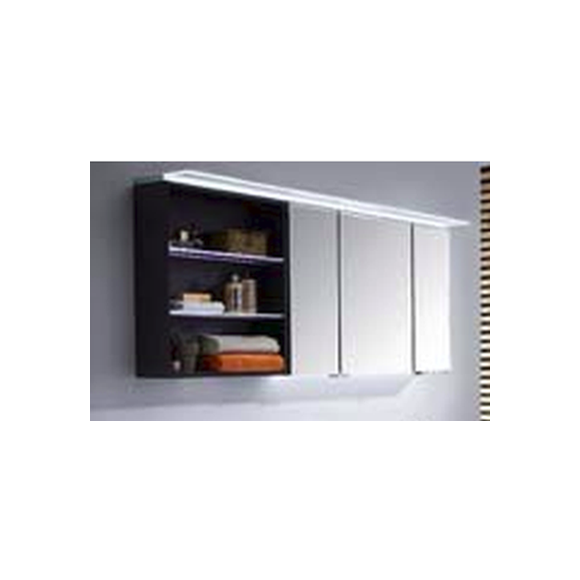 Puris Swing Spiegelschrank-Set, LED-Flächenleuchte, Regal links, 120 cm