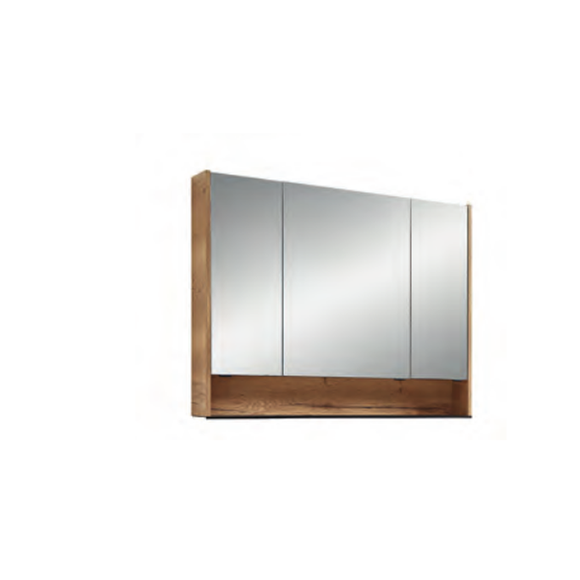 Pelipal Serie 6040 Spiegelschrank, 3 Türen, offenes Fach schwarz Matt, 103 cm