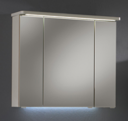 Spiegelschrank LED-Beleuchtung im Kranz, Steckdose außen, 96 cm