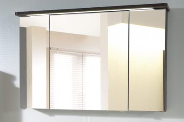 Spiegelschrank inkl. LED-Streifen im Kranz, 120 cm, Steckdose INNEN